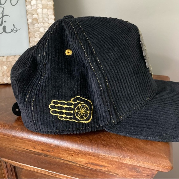 Corduroy Chakras Sun & Moon Embroidered and Embellished Flat Brim Hat - Picture 6 of 6